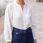 Blouse blanche manches longues reese en coton