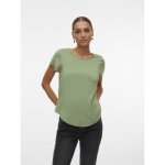 Blouse col rond manches courtes vert en viscose pia