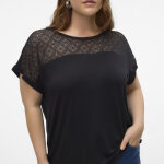 Blouse col rond en viscose canne noir opal