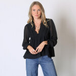 Blouse col v anouk noir
