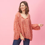 Blouse col v imprime plumes kate en viscose