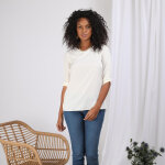Blouse fendue manches 3 / 4 ajustables femme - cru blanc