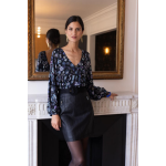Blouse  fleurs bleues anouck en viscose