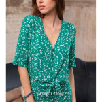 Blouse imprime alaise - verte en viscose
