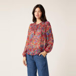 Blouse imprime dtail smock rose
