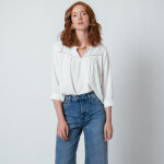Blouse manches 3 / 4 agns blanc