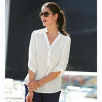 Blouse manches 3 / 4 asym�trique femme - �cru blanc