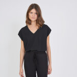 Blouse manches courtes col v emie noir