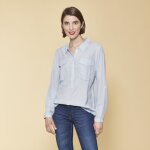 Blouse manches longues ajustables femme - bleu ciel