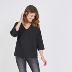 Blouse manches longues col v dor emilie noir