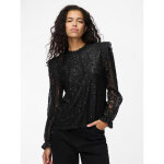 Blouse manches longues en dentelle colline noir ella