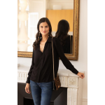 Blouse manches longues dtail dentelle dan en viscose