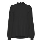 Blouse manches longues femme noir en viscose