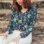 Blouse manches longues pipa rdition bleu en viscose