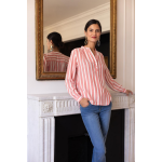 Blouse manches longues raye valentino en viscose