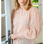 Blouse poplin pche en coton