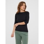 Blouse regular fit col bateau manches 3 / 4 longueur regular noir