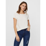 Blouse regular fit col rond manches courtes longueur regular blanc en viscose