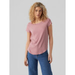 Blouse regular fit col rond manches courtes longueur regular rose en viscose