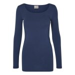 Blouse regular fit col en u manches longues extra long bleu