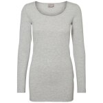 Blouse regular fit col en u manches longues extra long gris