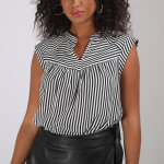 Blouse sans manche raye nelly en viscose