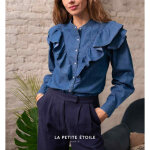 Blouse somuia bleu en coton