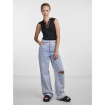 Body sans manches dtail en dentelle noir anya
