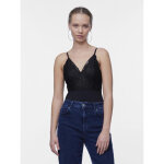Body sans manches dtail en dentelle noir daisy