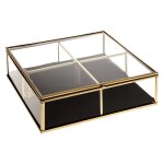 Bote  bijoux verre velours dor carr