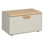 Bote  pain sensia en mtal et bambou beige