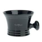 Bol � savon de rasage en porcelaine noire avec poign�e