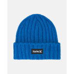 Bonnet bleu en tricot  revers