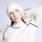 Bonnet unisexe blanc en cachemire