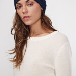 Bonnet unisexe en cachemire bleu marine
