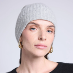 Bonnet unisexe gris clair en cachemire