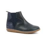 Boots enfant vermillon bleu marine en cuir