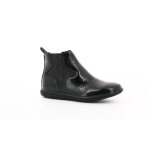 Boots enfant vermillon noir en cuir