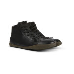 Boots  zip lastique peu noir en cuir