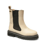 Bottes femme beige remini en cuir Bottes femme beige remini en cuir