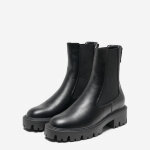 Bottes femme bout en amande noir demi