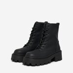 Bottes femme haut bout rond noir