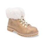 Bottes de neige femme beige léopard lacen en cuir Bottes de neige femme beige léopard lacen en cuir