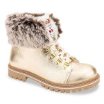 Bottes de neige femme or platine lacen en cuir Bottes de neige femme or platine lacen en cuir