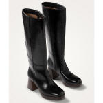 Bottes noires  talon bois