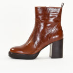 Bottines femme en cuir dahlia cognac