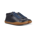 Bottines garon bleu marine en cuir