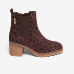 Bottines en suédine chocolat - léopard Bottines en suédine chocolat - léopard