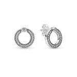 Boucles d'oreilles clous d'oreilles cercle rversible pav et logo pandora pandora signature - 299486c01 ...
