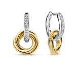 Boucles oreilles deux anneaux 7857zi en argent bicolore ti sento